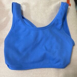 Blue Women's Ribbed Tank Top